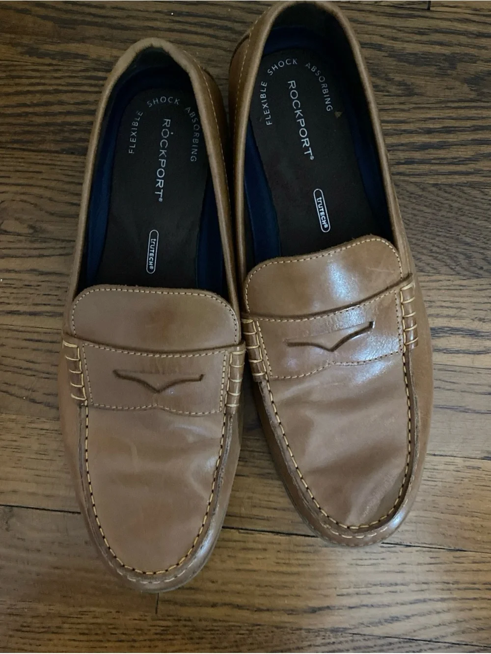 Rockport Men’s Tan Leather Penny Loafers trutech Size 12